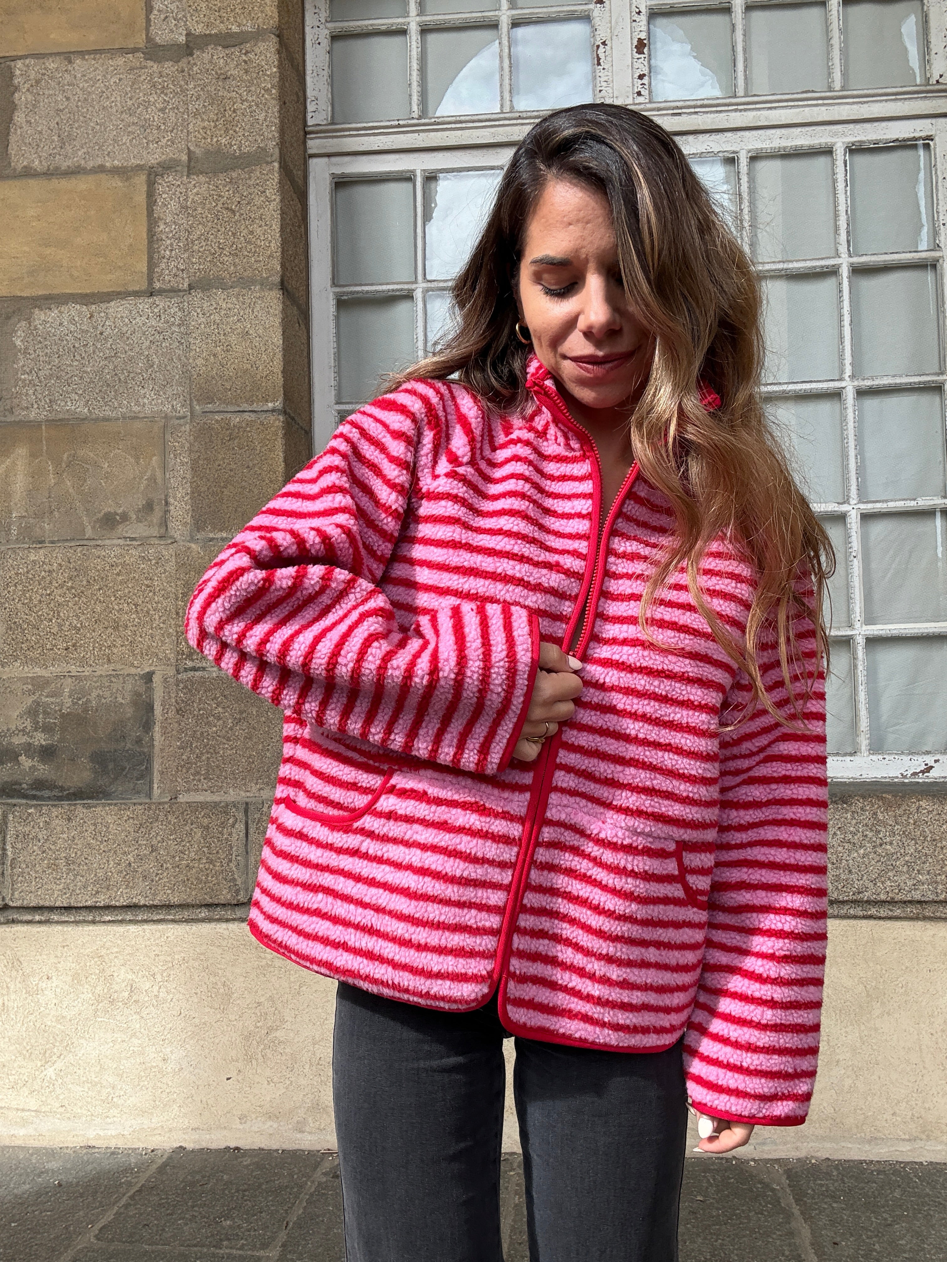 Carmen Striped Fleece Jacket