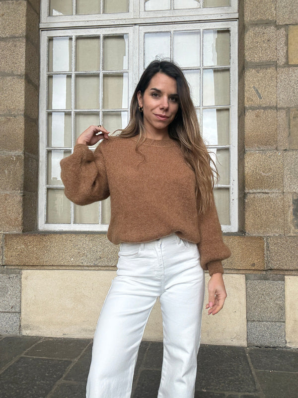 Maille en mohair et laine Gaia camel
