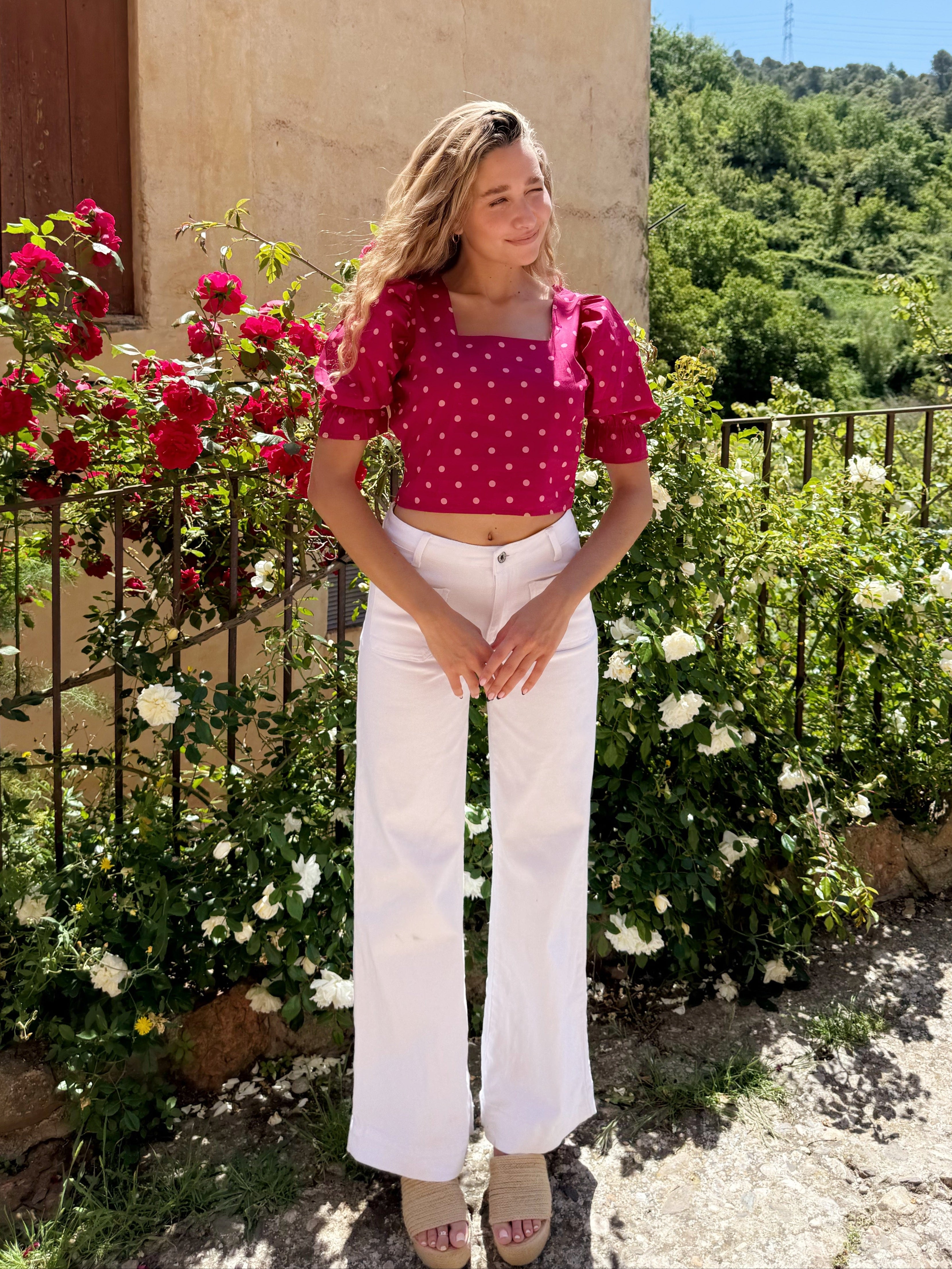 Blusa Burdeos A Lunares Carmi