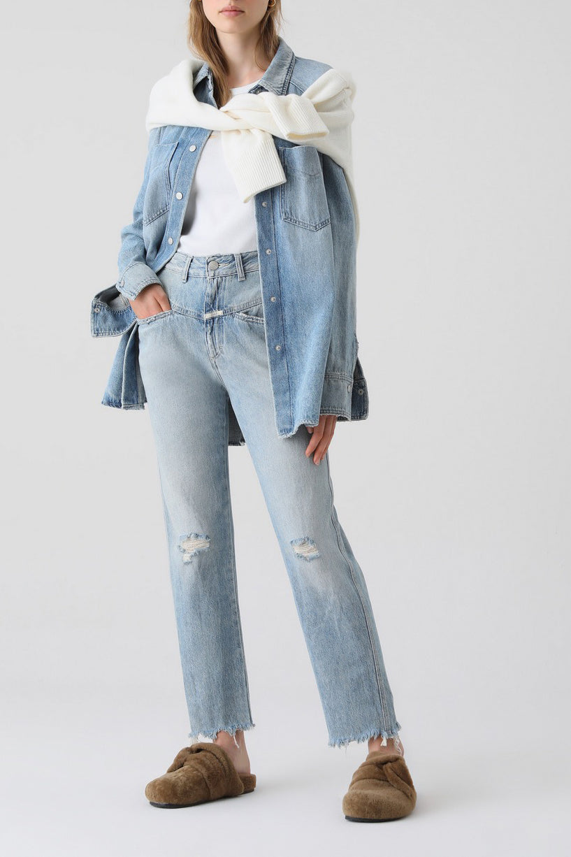 Jeans Pedal Pusher - Light Blue - Mujer