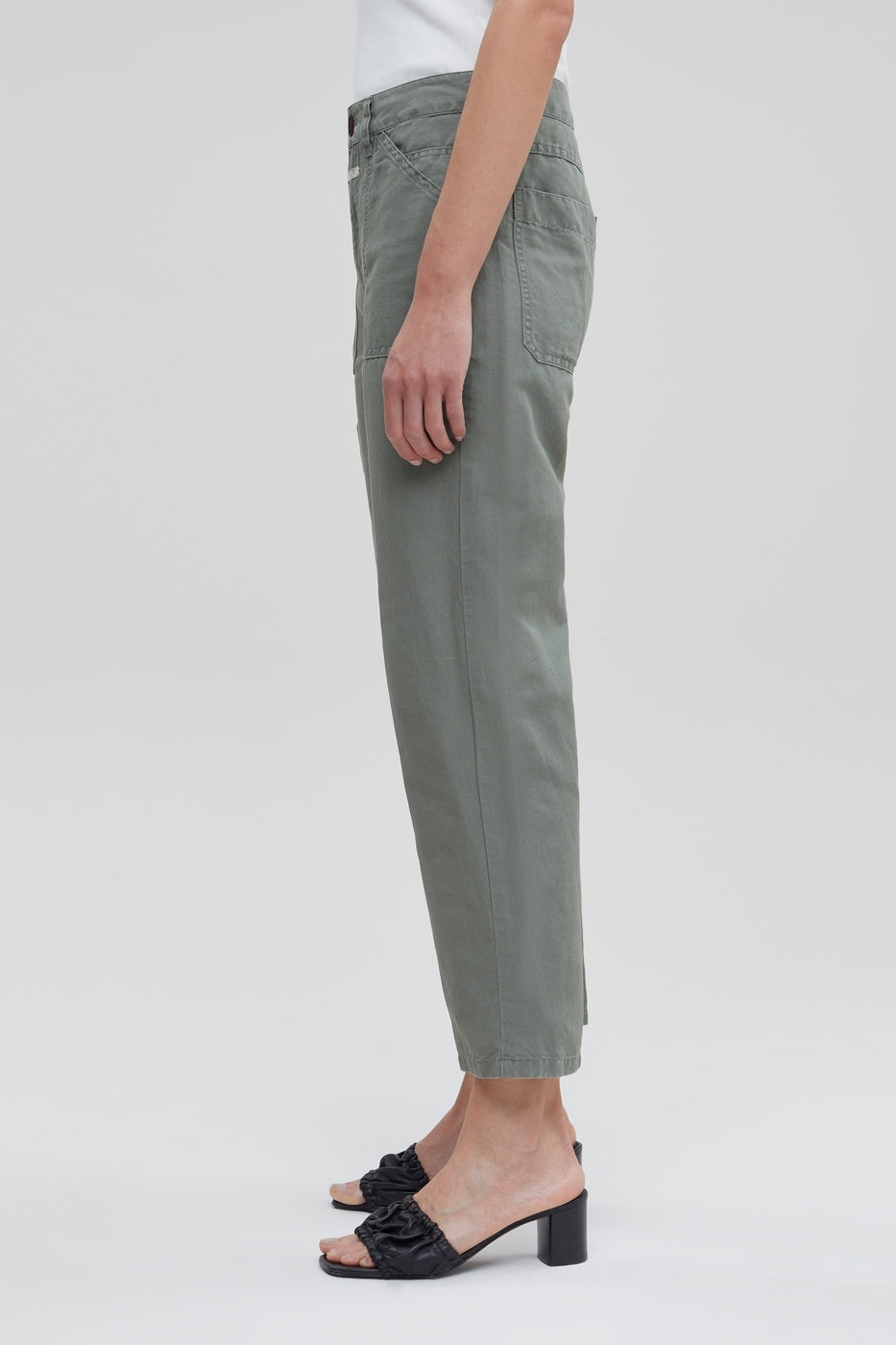 Pantalón Relaxed De Lino - Verde - Mujer