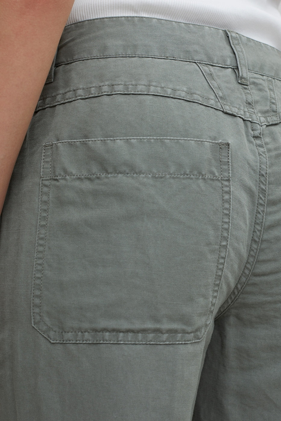 Pantalón Relaxed De Lino - Verde - Mujer