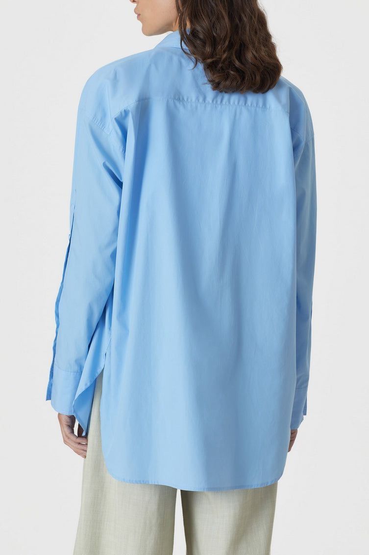 Shirt With Seam Detail - Sky Blue - Women