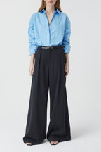 Shirt With Seam Detail - Sky Blue - Women