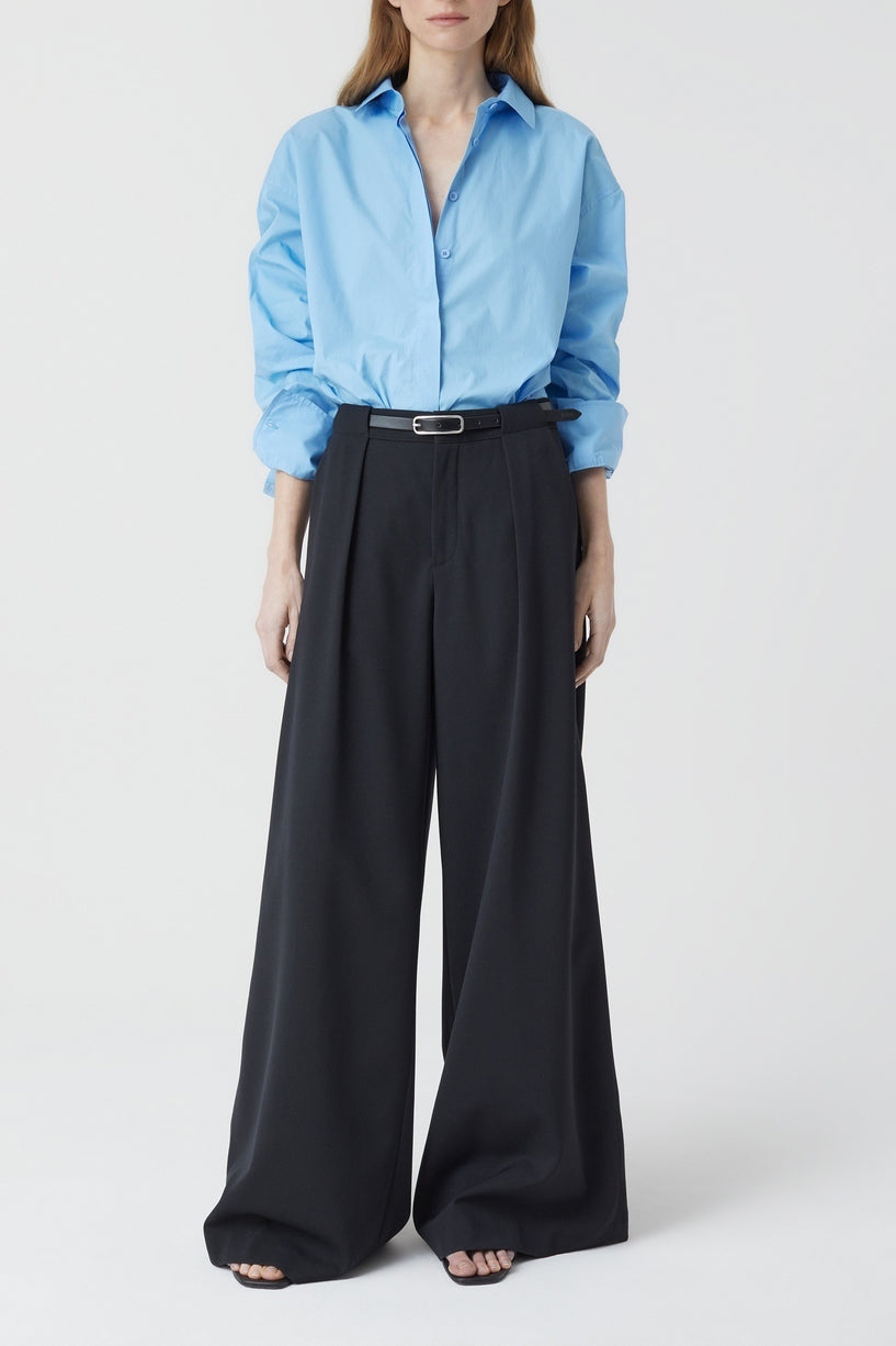 Shirt With Seam Detail - Sky Blue - Women