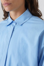 Shirt With Seam Detail - Sky Blue - Women