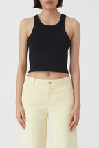 Cropped Tank Top - Negro - Mujer