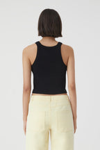 Cropped Tank Top - Negro - Mujer