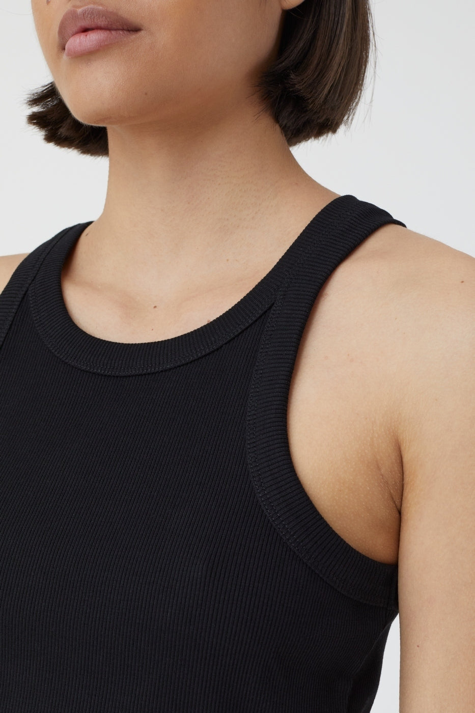 Cropped Tank Top - Negro - Mujer