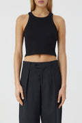 Cropped Tank Top - Negro - Mujer
