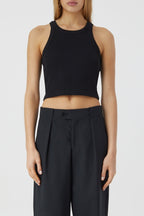 Cropped Tank Top - Negro - Mujer