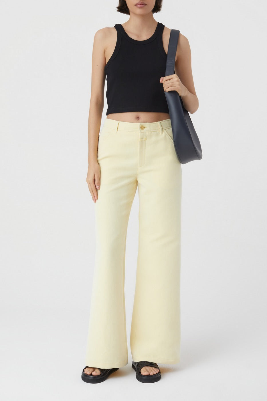 Cropped Tank Top - Negro - Mujer
