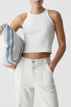 T-Shirts Cropped Tank Top - Charcoal - Femme