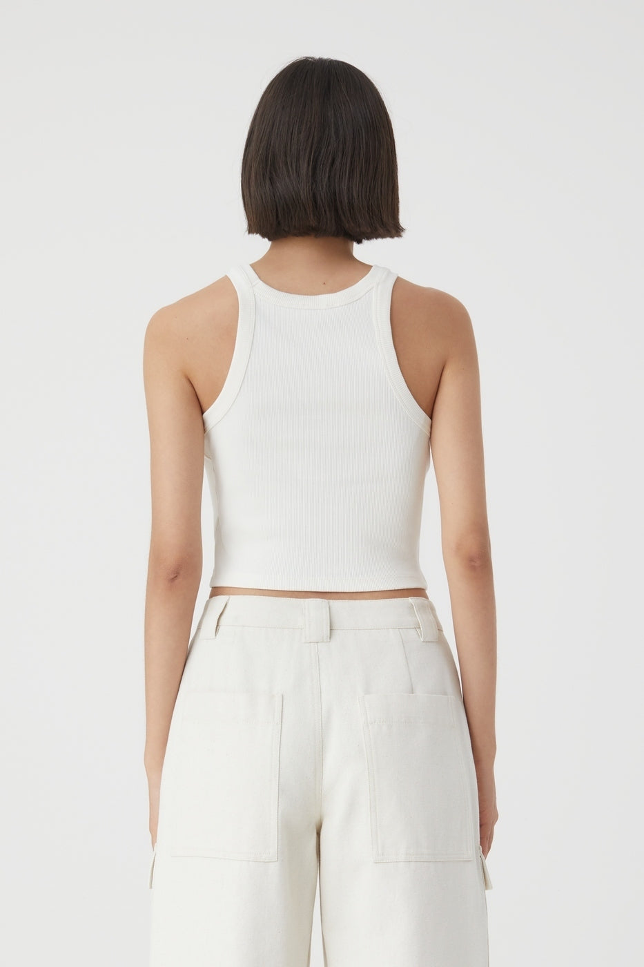 T-Shirts Cropped Tank Top - Charcoal - Femme