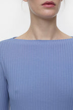 Straight Neck Longsleeve - Blue Horizon - Femme