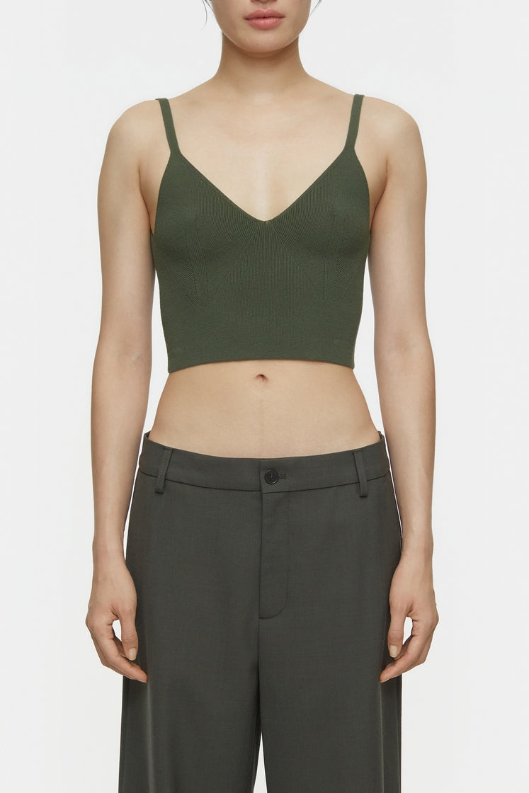 Knit Bra - Green Weed - Women