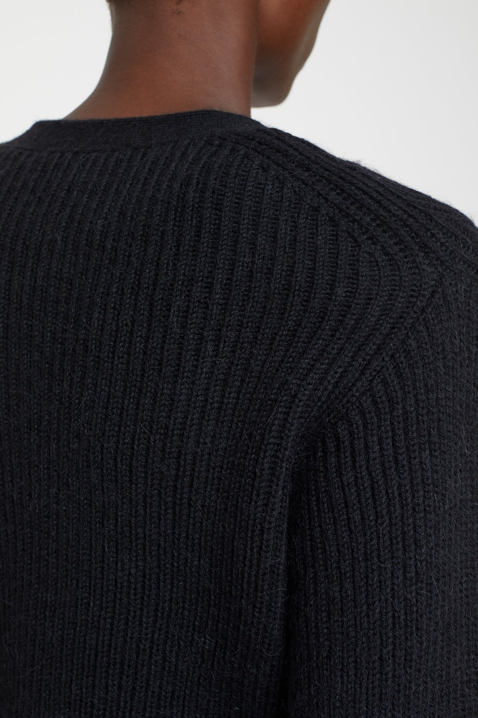 V Cardigan Long Sleeve - Black - Femme