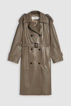 Leather Trench - Old Pine - Femme