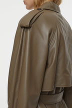 Leather Trench - Old Pine - Femme