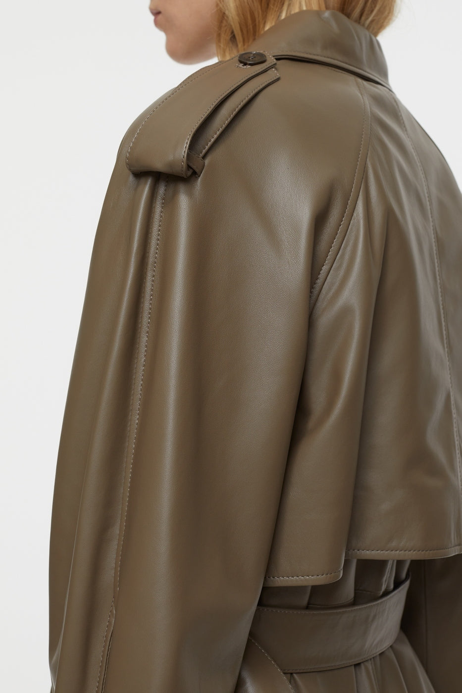 Leather Trench - Old Pine - Femme