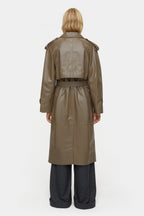Leather Trench - Old Pine - Femme