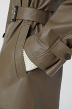 Leather Trench - Old Pine - Femme
