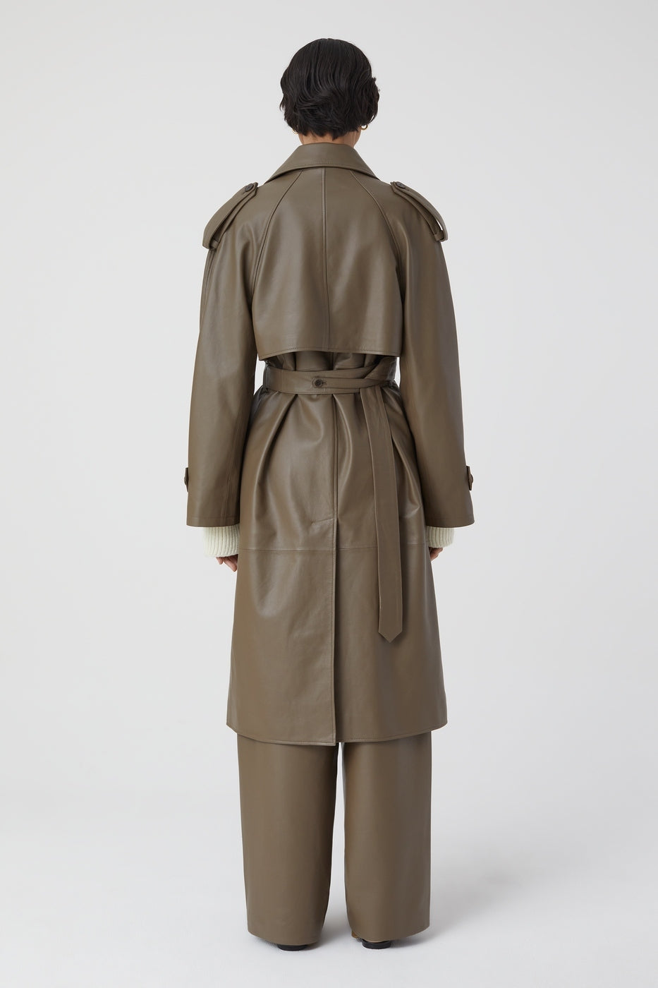 Leather Trench - Old Pine - Femme