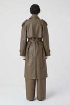 Leather Trench - Old Pine - Femme