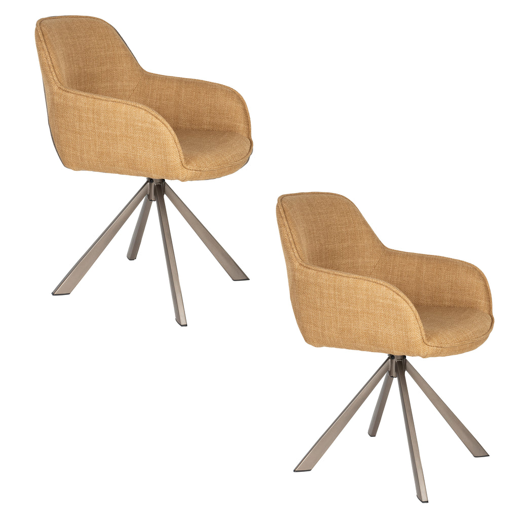 Toye - Chaise De Salle À Manger - Polyester - Ocre/Jaune