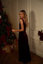 Robe En Velours Ema - Rouge