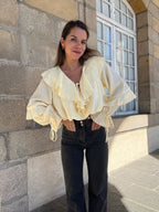 Pale Yellow Iris Blouse