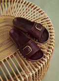 MULES PLATES MAUVES CUIR CAEL PETITE MENDIGOTE