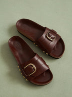 MULES PLATES MAUVES CUIR CAEL PETITE MENDIGOTE