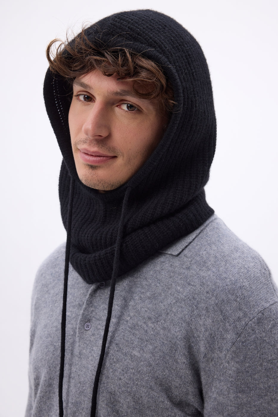 Cagoule Unisexe Cagoule - Noir - Mixte - 100% Cachemire