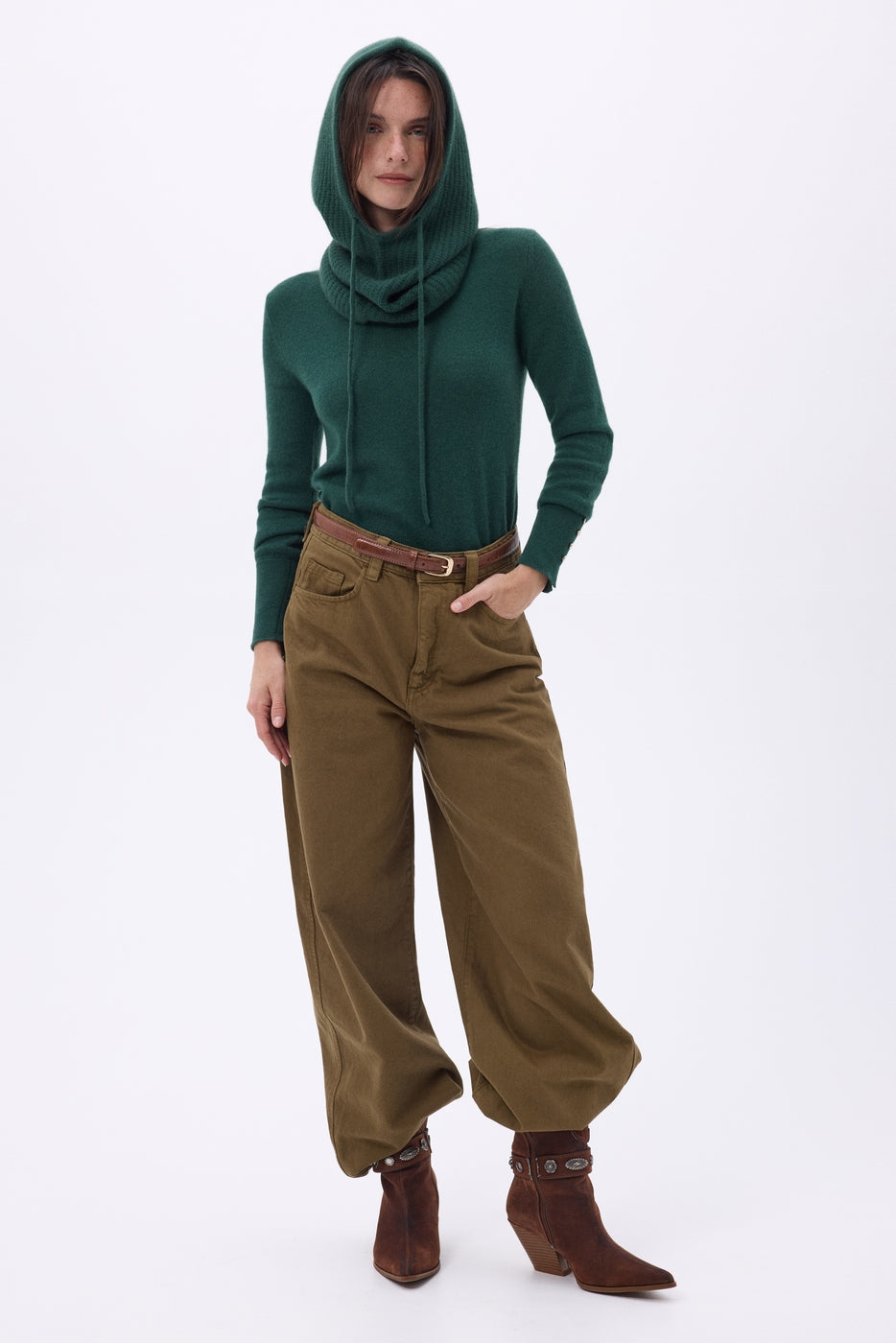 Passamontagna - Verde Bottiglia - Unisex - 100% Cashmere