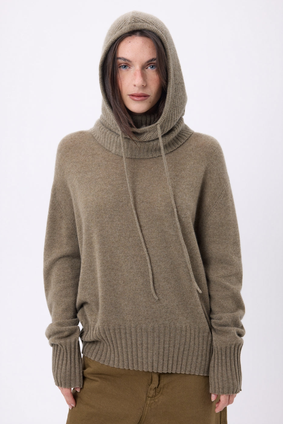 Cagoule - Khaki Chine - Mixte - 100% Cachemire