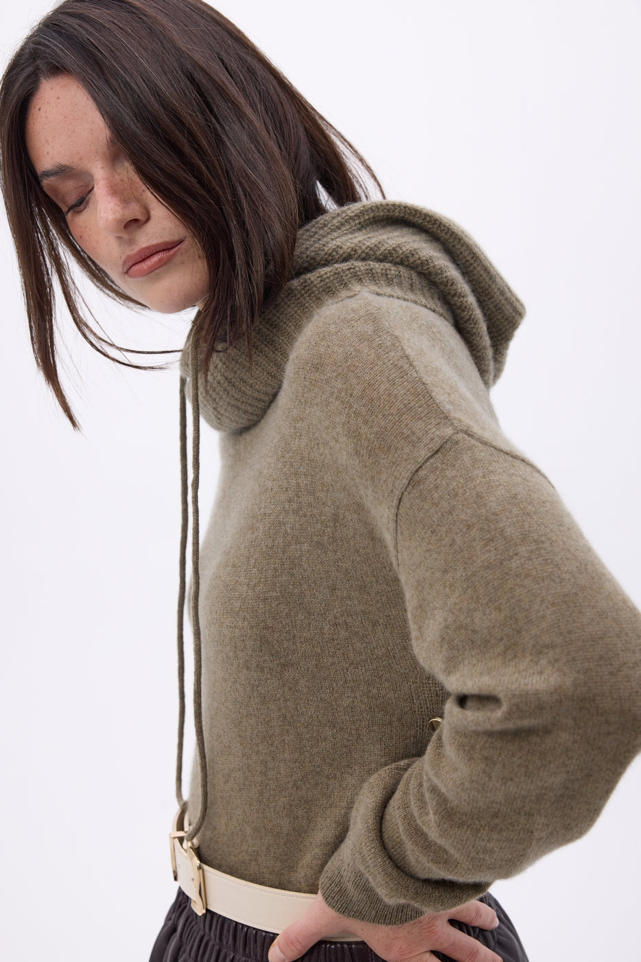 Cagoule - Khaki Chine - Mixte - 100% Cachemire