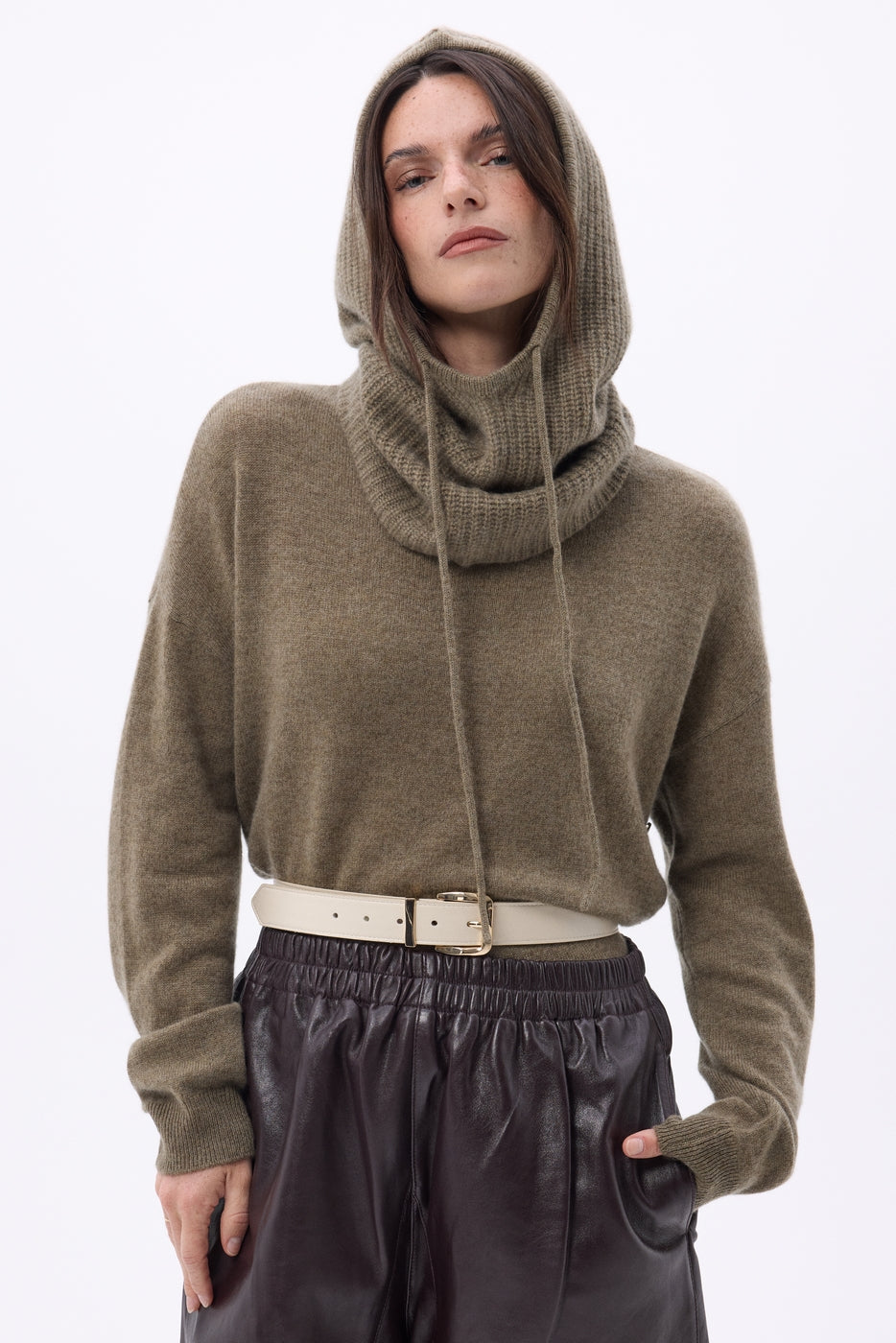 Cagoule - Khaki Chine - Mixte - 100% Cachemire
