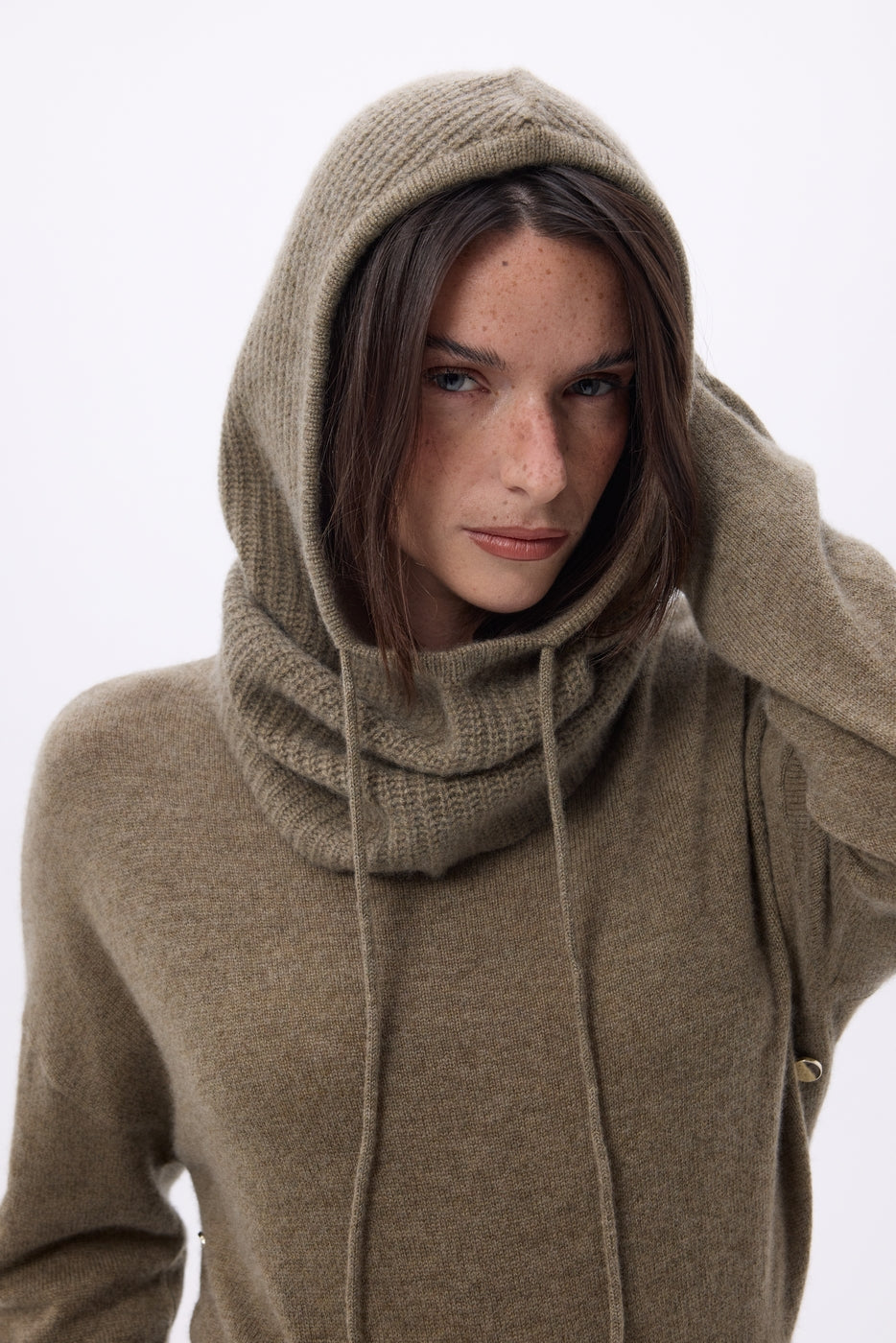 Cagoule - Khaki Chine - Mixte - 100% Cachemire