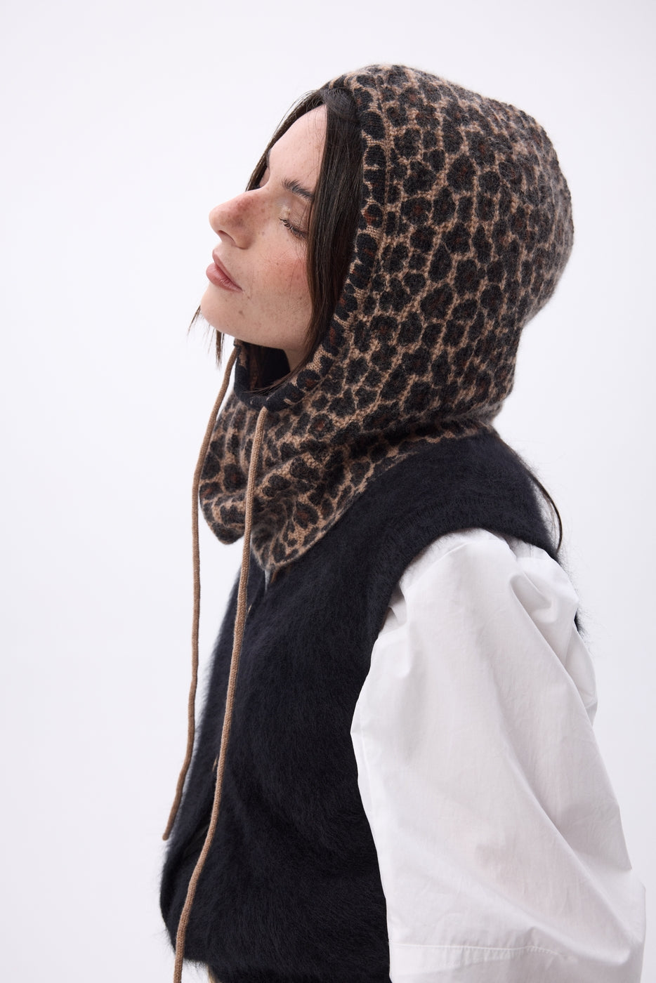 Cagoule Print Leopard - Imprimeed Leopard - Femme - 100% Cachemire