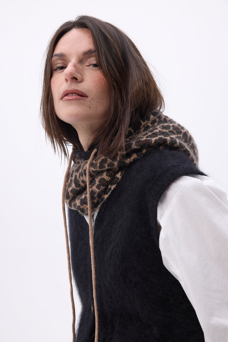 Cagoule Print Leopard - Imprimeed Leopard - Femme - 100% Cachemire