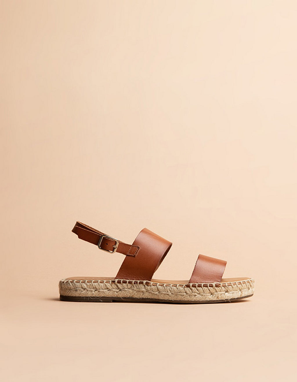 Espadrilles Plates Cahuita - Cuir Camel - Femme