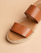 Espadrilles Plates Cahuita - Cuir Camel - Femme