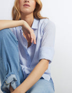 Reiko - Caissy Fancy Shirt - Light Blue Stripes - Women's