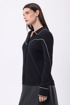 Camicia cowboy con frange Calamity - Nero - Donna - 100% cachemire