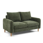Caliba - Fixed 2-Seater Straight Sofa - Green Chenille Fabric