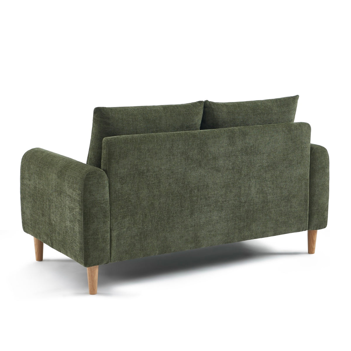 Caliba - Fixed 2-Seater Straight Sofa - Green Chenille Fabric