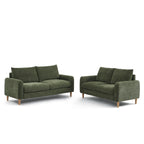 Caliba - Fixed 2-Seater Straight Sofa - Green Chenille Fabric