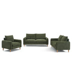 Caliba - Fixed 2-Seater Straight Sofa - Green Chenille Fabric