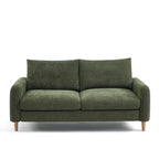 Caliba - Canapé Droit Fixe 3 Places - Tissu Chenille Vert